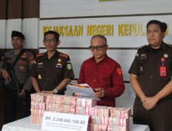 Kejaksaan Negeri Selayar Berhasil Mengembalikan Kerugian Negara Sebesar : Rp 2, 24 Milyar Dalam Perkara Korupsi Peningkatan Jalan Paket l ( Lapen AC – WC )
