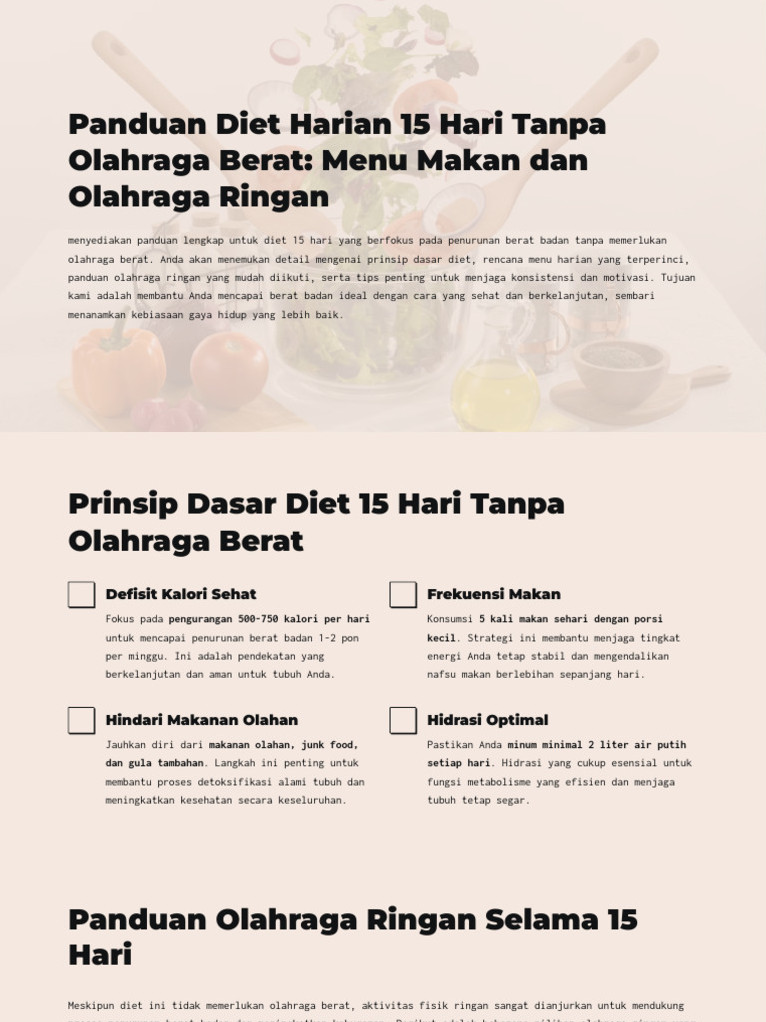 Panduan Lengkap Menu Diet Ekstra Tanpa Olahraga: Menjaga Berat Badan Ideal Melalui Asupan Nutrisi Tepat